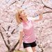 Women's Sweet Youthful Short Sleeve Polo Collar Top Color Block Pink White Raglan Sleeves Fitted Waist Wholesale_ecoleips.com