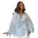 Women's Clothing French V Neck Shirt Spring Summer Ruffled Tie Up Lantern Sleeve Semi Sheer Thin Top_ecoleips.com