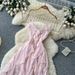 Women's French Style Spaghetti Strap Long Dress Sweet And Innocent Ruffled Waist Crossover Backless Summer Vacation Dress_ecoleips.com