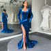 Women's Clothing Fashion Autumn And Winter New Style Temperament Slim Sexy Busty High Waist Gloves Velvet Dress Dress_ecoleips.com