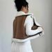 Women's Reversible Faux Shearling Jacket With Lapel Collar & Diagonal Zipper - Cozy Winter Outerwear For Street Fashion (Brown, S-XXL)_ecoleips.com