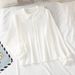Doll Collar Long Sleeve Shirt College Girls Loose Fungus Edge Lace Shirt_ecoleips.com