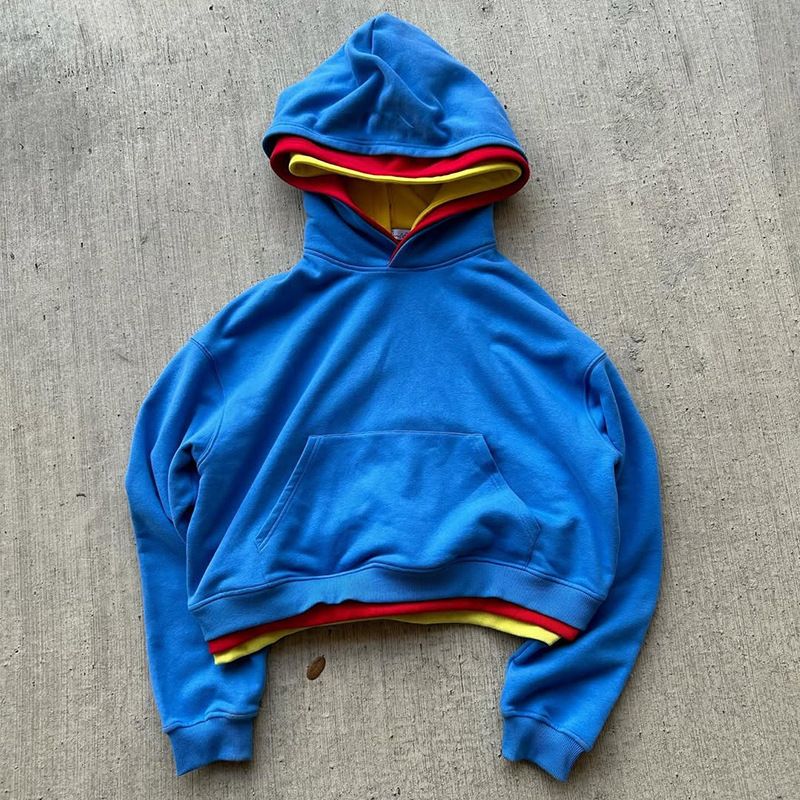 Color Block Hooded Pullover Sweatshirt Women's Y2K Street Style Three Layer Dopamine Fashion European American Cross Border_ecoleips.com