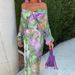 Women's Clothing Spring Off-Shoulder Tie Dye Pant Set Sexy Shawl Suspender Dress American Fashion_ecoleips.com