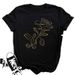 European And American Cross-border Foreign Trade Clothing, Rose Pattern Round-neck Printed Women's Short-sleeve T-shirt_ecoleips.com