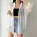 Women's Clothing Ice Silk Sun Protection Shirt Women's Thin Cardigan Design Niche Drape Blouse Shirt Jacket Top_ecoleips.com