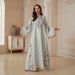Women's V Neck Printed Tassel Long Robe Elegant Malaysian Clothing Cross Border Elegance SW2615_ecoleips.com