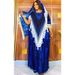 African Women's plus Size Robe Long Dress with Printed Rhinestones Cross Border Style with Headscarf_ecoleips.com
