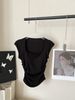 Women's Clothing New Sleeveless Vest Slim Back Paper Thin Shoulder Cut Slim Fitting Square Neck T Shirt Versatile Top With Chest Pad For Women_ecoleips.com