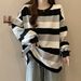 2026 New Striped Loose And Thin Women's Sweater_ecoleips.com