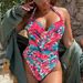 One Piece Bikini Swimwear Halter Neck Print Pleated New Export Style For Women D832R_ecoleips.com