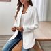 Men's Slim Fit Polyester Blazer Jacket - Wrinkle-Free, Stand Collar, Long Sleeve, Elegant Office Wear (White/Black/Gray, S-Xxl)_ecoleips.com