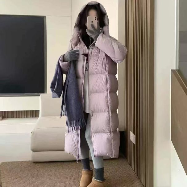 girl Girl 90 White Duck Long Puff Down Jacket For Women 2025 New Winter Super Stylish Hot-Selling Petite Design_ecoleips.com