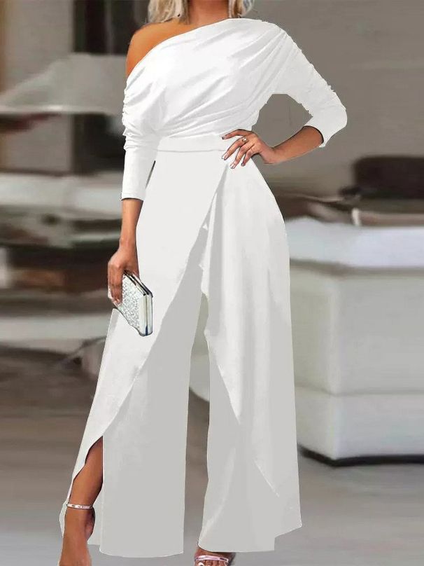 K New One Shoulder Formal Elegant Party Jumpsuit_ecoleips.com
