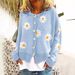 K New Women's Sweater, Small Chrysanthemum Embroidered Cardigan For Women's Wear._ecoleips.com
