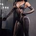 Women's Clothing Black Gloves Low Cut Slim Hot Sexy Half Backless Flesh Colored Striped Suspenders Party Jumpsuit_ecoleips.com