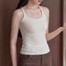 popular Ribbed Camisole Women, Inner Wear To Conceal Side Breasts, Suitable For Spring And Summer, Can Be Worn As_ecoleips.com