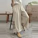 Women's Clothing Designer Brand Cut Label Niche Dad Pants For Women Retro Artistic Summer Cropped Pants Suitable_ecoleips.com
