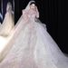 Lace Long Sleeve Wedding Dress – A-Line High Waist Bridal Gown With Princess Sleeves, Elegant Chapel/Trumpet Train (XS-XXL)_ecoleips.com
