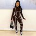 Women's Clothing Seamless Color-Block Long Sleeve Bodycon Jumpsuit - High Waisted Stretchy Polyester Pencil Pants With Zip Detail, Sexy & Stylish_ecoleips.com