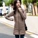 Women's Lightweight Down Jacket With Stand Collar, Slim Fit Mid-Length Coat, Autumn Winter Korean Style, Warm & Stylish_ecoleips.com