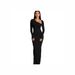 Summer Slim Fit Long Sleeved Slit Dress European American Style Sexy Cross Border Trade Women's Clothing_ecoleips.com