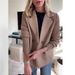 Women's Wool Blend Blazer Jacket With Notched Lapel, Elegant Casual Coat For Office & Daily Wear, Stretch Comfort Fit, Classic Solid Colors_ecoleips.com
