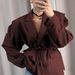 Women's High-End 2026 Spring Autumn European And American Fashion Elegant Commuter Waist-Tied With Shoulder Pads Blazer_ecoleips.com