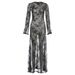 Women's Long Sleeve Lace Dress See Through Slim Fit Backless Round Neck Summer New Sexy_ecoleips.com