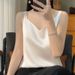 Women's U-neck Camisole Outerwear, Made Of Ice Silk, Sleeveless Satin With Wide Shoulder Straps, Available For Wholesale_ecoleips.com