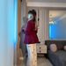Plus Size Summer Suit Set – Slim-Fit Printed Midi Skirt & Casual Blazer Outfit (Burgundy, XS-XXL)_ecoleips.com
