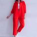Women's Clothing Women's Summer Wrinkled Cloth Long Sleeved Casual Style Shirt High Waist Wide Leg Pants Set_ecoleips.com