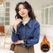 Real Shot Of Washed Denim Shirt Jacket For Women, New Korean Style, Loose Hong Kong Style Long-sleeve Shirt, Trendy 2026_ecoleips.com