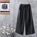 Suitable For All Seasons 2024 Autumn Literary Loose Versatile Embroidered For Women New Casual Wide-leg Cotton Linen Pants_ecoleips.com