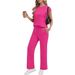 Women's Casual Two Piece Outfit Set | Loose Fit Round Neck Tank Top With Comfortable Pants_ecoleips.com