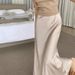 Verve Acetate Satin Midi For Women, Summer Solid Color Niche High Waist Draped A-line Bodycon Mermaid Long Skirt_ecoleips.com