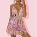 2022 Foreign Trade Cross-Border European And American Style Deep V Backless Sequin Floral Lace-Up Women's Sexy_ecoleips.com