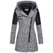 Foreign Trade Hot-Selling European And American New Style Diagonal Zipper Hooded Thickened Warm Woolen Mid-Length_ecoleips.com