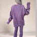 Women's Clothing Casual Long Sleeve Round Neck Sweatshirt Set Autumn/Winter Top And Pants With Slit_ecoleips.com