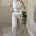 Women's Clothing Contrast Color Stitching Pit Strip Commuter Leisure Suit_ecoleips.com