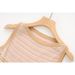 K Color Blocked Colorful Bright Silk Knitted Striped Sleeveless Vest+half Skirt Two-piece Set_ecoleips.com
