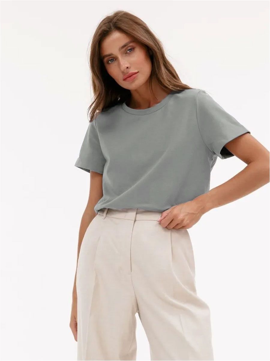 Women's 100% Cotton Short Sleeve T-Shirt - Oversized Casual Round Neck Tee For Summer (S-4XL, 20+ Colors)_ecoleips.com