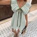 Summer New Women's V Neck Ruffle Flutter Sleeve Dress Clothing For Ladies_ecoleips.com