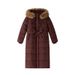Women's Extra-Long Hooded Winter Coat, Slim-Fit Puffer Jacket, Thickened Polyester Trench Coat For Cold Weather_ecoleips.com