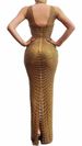 Flared Bodycon Dress With Rhinestones And Mesh Birthday Party Evening Gown For Women_ecoleips.com