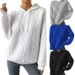 Women's Clothing Hooded Solid Color Three Dimensional Pattern Loose Casual Knit Sweater With Hood Drawstring Sweater_ecoleips.com