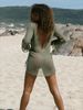 Absobe Women Hollow Knit Sheer Beach Mini Dress Backless Bell Sleeve Ruffle Cover-Up Sexy Vacation Summer Pool Vacation Outfit_ecoleips.com