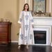Muslim Ladies Elegant Temperament Printed Robe Dubai Dress Abaya_ecoleips.com