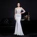 Women's Clothing Diamond Toasting Dress Bride Long Long Sleeve Thank You Party Fishtail Evening Dress_ecoleips.com