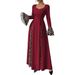 Women's Clothing Flared Sleeve Leopard Print Contrast Long Elegant Slim Dress_ecoleips.com